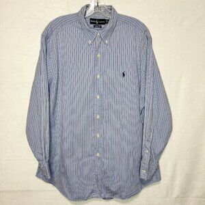 Ralph Lauren Classic Fit Long-Sleeve Button-Down Striped Shirt Sz 17 32/33